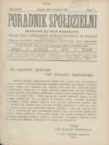 Poradnik Spółdzielni: dwutygodnik dla spraw spółdzielczych: organ Unji Związków Spółdzielczych w Polsce 1926.04.01 R.33 Nr7