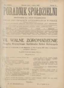 Poradnik Sp&oacute;łdzielni: dwutygodnik dla spraw sp&oacute;łdzielczych: organ Unji Związk&oacute;w Sp&oacute;łdzielczych w Polsce 1927.03.01 R.34 Nr5