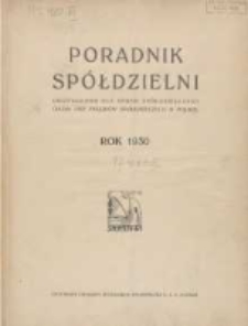 Poradnik Sp&oacute;łdzielni: dwutygodnik dla spraw sp&oacute;łdzielczych: organ Unji Związk&oacute;w Sp&oacute;łdzielczych w Polsce 1930.01.01 R.37 Nr1