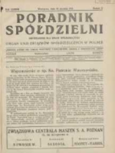 Poradnik Spółdzielni: dwutygodnik dla spraw spółdzielczych: organ Unji Związków Spółdzielczych w Polsce 1931.01.15 R.38 Nr2