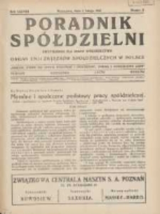Poradnik Sp&oacute;łdzielni: dwutygodnik dla spraw sp&oacute;łdzielczych: organ Unji Związk&oacute;w Sp&oacute;łdzielczych w Polsce 1931.02.01 R.38 Nr3