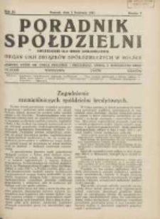 Poradnik Sp&oacute;łdzielni: dwutygodnik dla spraw sp&oacute;łdzielczych: organ Unji Związk&oacute;w Sp&oacute;łdzielczych w Polsce 1933.04.01 R.40 Nr7
