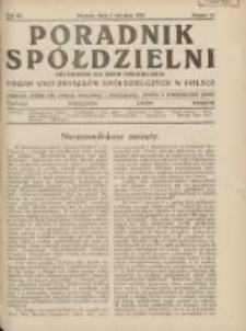 Poradnik Sp&oacute;łdzielni: dwutygodnik dla spraw sp&oacute;łdzielczych: organ Unji Związk&oacute;w Sp&oacute;łdzielczych w Polsce 1933.08.01 R.40 Nr15