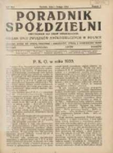 Poradnik Sp&oacute;łdzielni: dwutygodnik dla spraw sp&oacute;łdzielczych: organ Unji Związk&oacute;w Sp&oacute;łdzielczych w Polsce 1934.02.01 R.41 Nr3