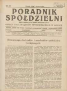 Poradnik Sp&oacute;łdzielni: dwutygodnik dla spraw sp&oacute;łdzielczych: organ Unji Związk&oacute;w Sp&oacute;łdzielczych w Polsce 1934.06.01 R.41 Nr11