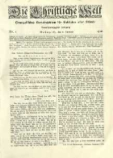 Die Christliche Welt: evangelisches Gemeindeblatt f&uuml;r Gebildete aller St&auml;nde. 1910.01.06 Jg.24 Nr.1