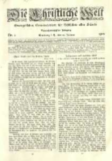 Die Christliche Welt: evangelisches Gemeindeblatt f&uuml;r Gebildete aller St&auml;nde. 1910.01.20 Jg.24 Nr.3