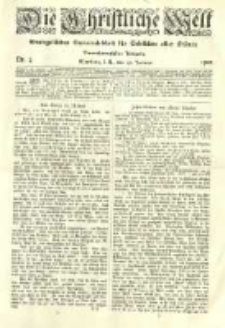 Die Christliche Welt: evangelisches Gemeindeblatt f&uuml;r Gebildete aller St&auml;nde. 1910.01.27 Jg.24 Nr.4