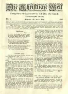 Die Christliche Welt: evangelisches Gemeindeblatt f&uuml;r Gebildete aller St&auml;nde. 1910.03.17 Jg.24 Nr.11
