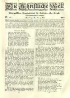 Die Christliche Welt: evangelisches Gemeindeblatt f&uuml;r Gebildete aller St&auml;nde. 1910.05.19 Jg.24 Nr.20
