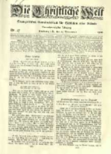 Die Christliche Welt: evangelisches Gemeindeblatt f&uuml;r Gebildete aller St&auml;nde. 1910.11.24 Jg.24 Nr.47