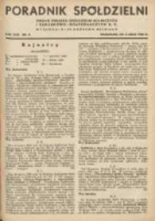 Poradnik Sp&oacute;łdzielni: organ Związku Sp&oacute;łdzielni Rolniczych i Zarobkowo-Gospodarczych R.P. 1936.05.05 R.43 Nr9