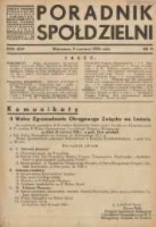 Poradnik Sp&oacute;łdzielni: organ Związku Sp&oacute;łdzielni Rolniczych i Zarobkowo-Gospodarczych Rzczpl.Polskiej: dwutygodnik dla spraw sp&oacute;łdzielczych 1936.06.05 R.43 Nr11