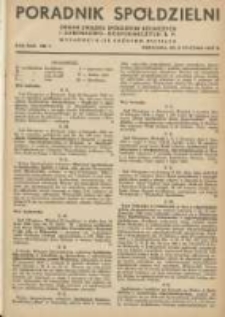 Poradnik Sp&oacute;łdzielni: organ Związku Sp&oacute;łdzielni Rolniczych i Zarobkowo-Gospodarczych R.P. 1937.01.05 R.44 Nr1