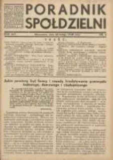 Poradnik Sp&oacute;łdzielni: organ Związku Sp&oacute;łdzielni Rolniczych i Zarobkowo-Gospodarczych Rzczpl.Polskiej: dwutygodnik dla sp&oacute;łdzielni kredytowych 1938.02.20 R.45 Nr4