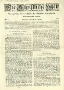 Die Christliche Welt: evangelisches Gemeindeblatt f&uuml;r Gebildete aller St&auml;nde. 1911.01.12 Jg.25 Nr.2