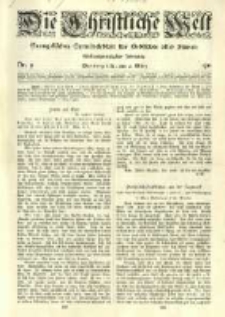 Die Christliche Welt: evangelisches Gemeindeblatt f&uuml;r Gebildete aller St&auml;nde. 1911.03.02 Jg.25 Nr.9