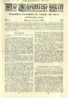 Die Christliche Welt: evangelisches Gemeindeblatt f&uuml;r Gebildete aller St&auml;nde. 1911.03.16 Jg.25 Nr.11