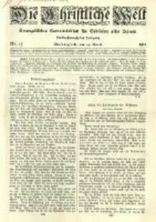 Die Christliche Welt: evangelisches Gemeindeblatt für Gebildete aller Stände. 1911.04.27 Jg.25 Nr.17