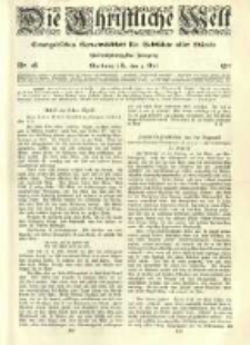 Die Christliche Welt: evangelisches Gemeindeblatt für Gebildete aller Stände. 1911.05.04 Jg.25 Nr.18