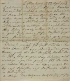 Z Warszawy 23.04.1772