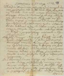 Z Warszawy 27.08.1772