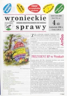 Wronieckie Sprawy 1996.04 R.7 Nr4(63)