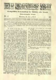 Die Christliche Welt: evangelisches Gemeindeblatt f&uuml;r Gebildete aller St&auml;nde. 1912.04.25 Jg.26 Nr.17