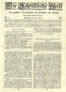 Die Christliche Welt: evangelisches Gemeindeblatt f&uuml;r Gebildete aller St&auml;nde. 1913.04.03 Jg.27 Nr.14
