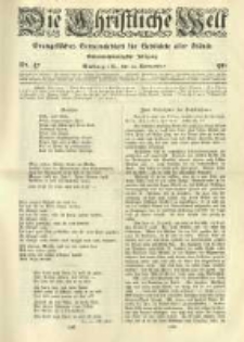 Die Christliche Welt: evangelisches Gemeindeblatt f&uuml;r Gebildete aller St&auml;nde. 1913.11.20 Jg.27 Nr.47