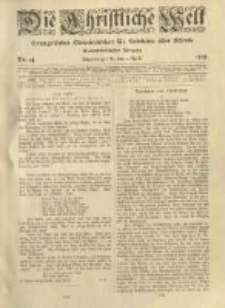 Die Christliche Welt: evangelisches Gemeindeblatt f&uuml;r Gebildete aller St&auml;nde. 1919.04.03 Jg.33 Nr.14