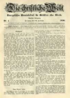 Die Christliche Welt: evangelisches Gemeindeblatt f&uuml;r Gebildete aller St&auml;nde. 1898.01.27 Jg.12 Nr.4