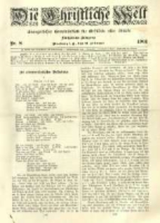 Die Christliche Welt: evangelisches Gemeindeblatt für Gebildete aller Stände. 1901.02.21 Jg.15 Nr.8