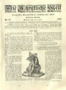 Die Christliche Welt: evangelisches Gemeindeblatt f&uuml;r Gebildete aller St&auml;nde. 1901.04.04 Jg.15 Nr.14