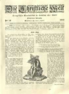 Die Christliche Welt: evangelisches Gemeindeblatt für Gebildete aller Stände. 1901.04.04 Jg.15 Nr.14