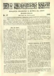Die Christliche Welt: evangelisches Gemeindeblatt für Gebildete aller Stände. 1901.04.25 Jg.15 Nr.17