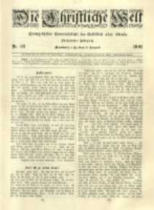 Die Christliche Welt: evangelisches Gemeindeblatt f&uuml;r Gebildete aller St&auml;nde. 1901.08.08 Jg.15 Nr.32