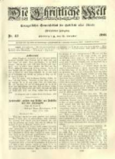 Die Christliche Welt: evangelisches Gemeindeblatt f&uuml;r Gebildete aller St&auml;nde. 1901.10.24 Jg.15 Nr.43