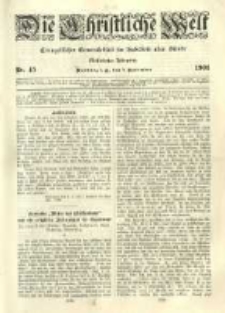 Die Christliche Welt: evangelisches Gemeindeblatt f&uuml;r Gebildete aller St&auml;nde. 1901.11.07 Jg.15 Nr.45