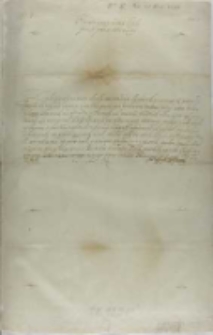 List Jana Zamoyskiego do kr&oacute;la Zygmunta III, z Zamościa 28.10.1599