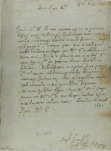 List kardynała Lintiusa do kr&oacute;la Zygmunta III, z Rzymu 16.12.1600