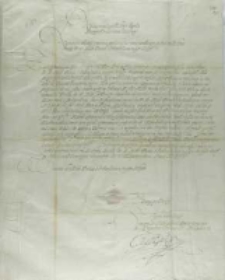 List Simeona Mohyły do kr&oacute;la Zygmunta III, z obozu nad Krasnym Targiem 09.09.1602