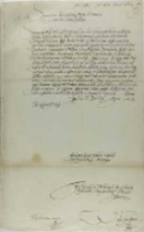 List Fryderyka i Wilhelma książąt kurlandzkich do kr&oacute;la Zygmunta III, z Grudziądza 12.01.1603