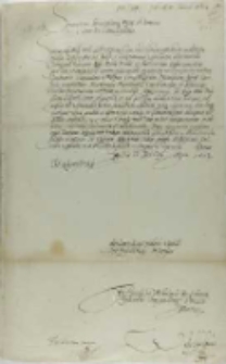 List Fryderyka i Wilhelma książąt kurlandzkich do króla Zygmunta III, z Grudziądza 12.01.1603