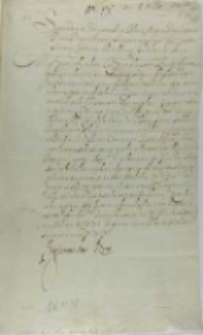 List króla Zygmunta III do posła weneckiego w Turcji, z Warszawy 10.09.1622