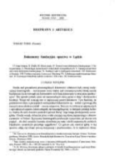 Dokumenty fundacyjne opactwa w Lądzie