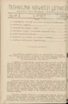 Techniczne Nowości Lotnicze: miesięcznik techniczno-naukowy poświęcony lotnictwu 1934.07 R.2 Nr11