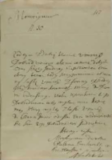 List Aleksego Da&scaron;kova do Jana Sebastiana Szembeka