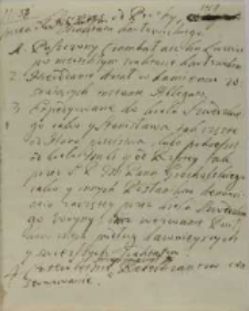 Notatka Rzewuskiego w czym Turcy nie dotrzymali traktat&oacute;w