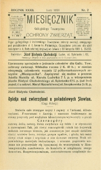Miesięcznik Galicyjskiego Towarzystwa Ochrony Zwierząt. 1910 R.32 Nr2